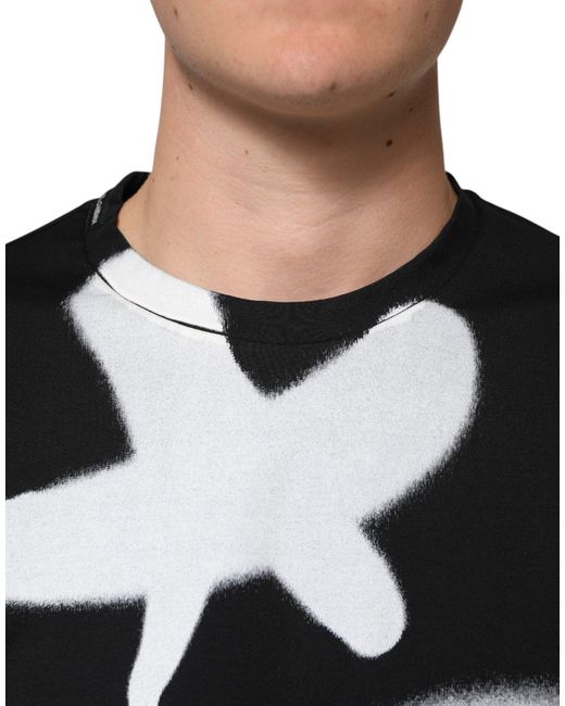 Dolce & Gabbana Black Graphic Print Tee for men