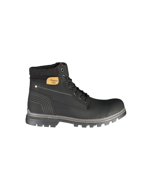 Carrera Black Sleek Laced Boots With Contrast Accents for men