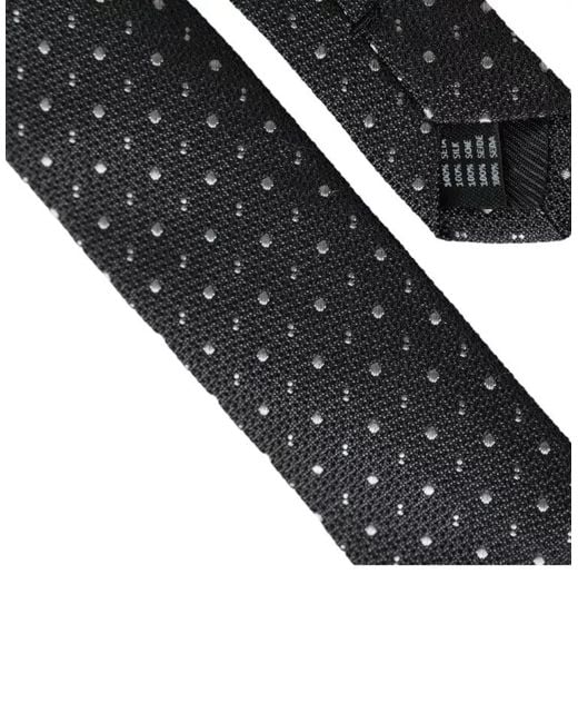 Dolce & Gabbana Gray Polka Dot Necktie for men