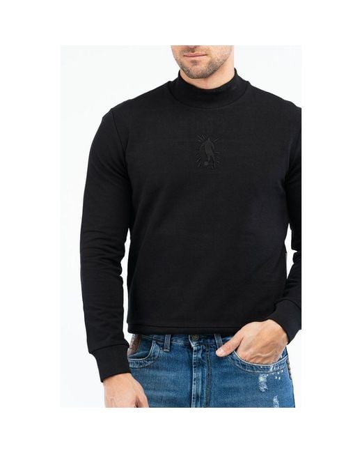 Bikkembergs Black Gray Cotton Sweatshirt for men