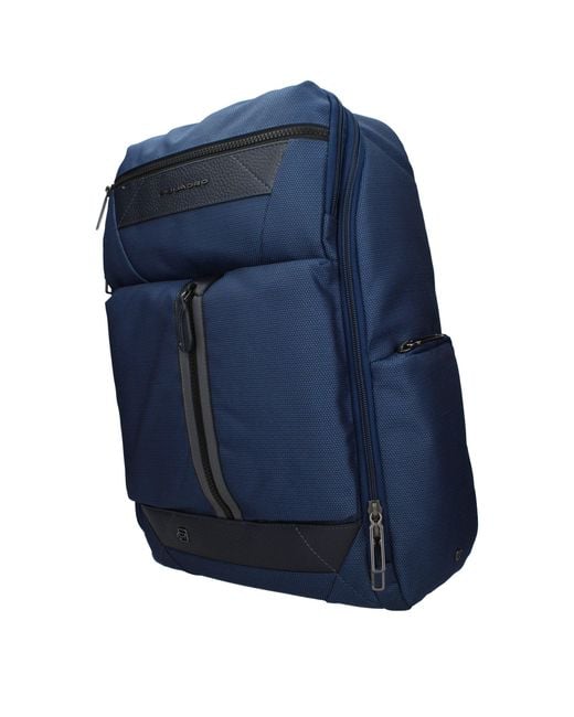 Piquadro Blue Fabric Backpack for men