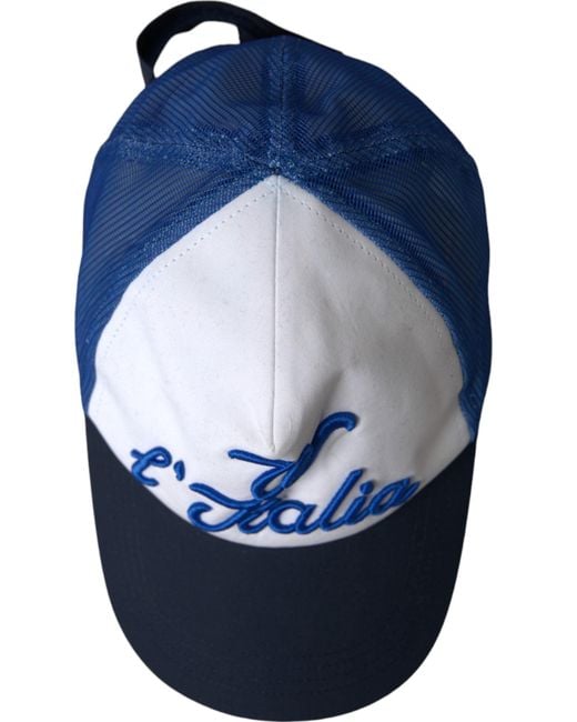 Dolce & Gabbana Blue Italia Mesh Baseball Hat