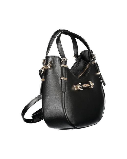 Guess Black Polyethylene Handbag With Sleek Design