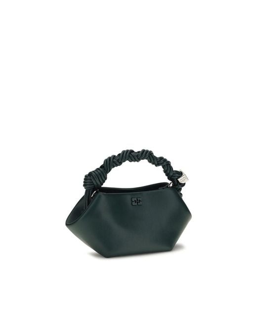Ganni Black Bicolor Recycled Leather Shoulder Bag