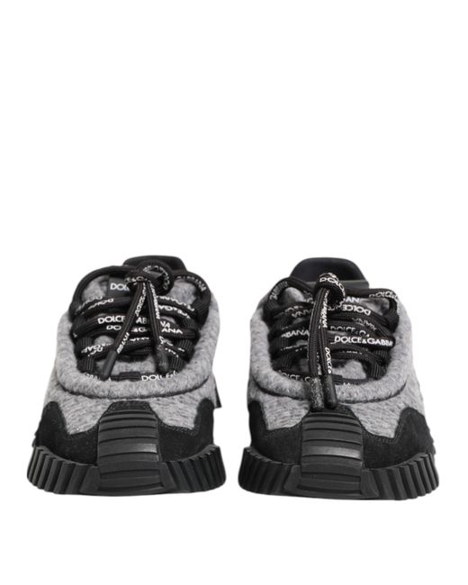 Dolce & Gabbana Black Gray Ns1 Low Top Sneakers Shoes