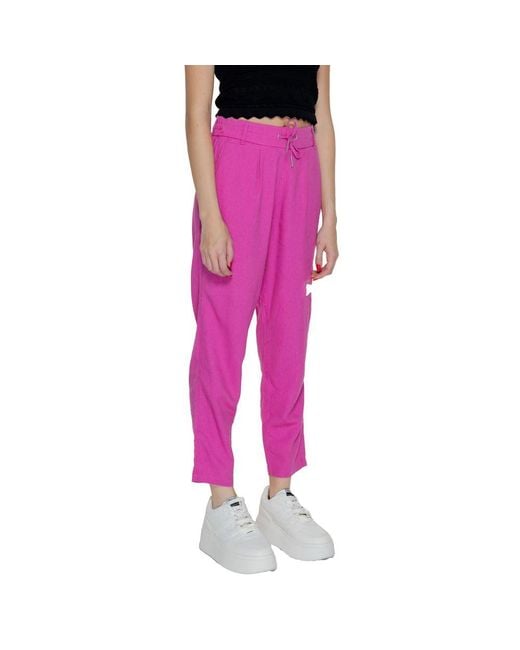 ONLY Pink Multicolor Linen Casual Pants