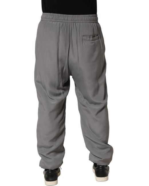 Dolce & Gabbana Gray Cotton Jogger Sweatpants Trouser Pants for men