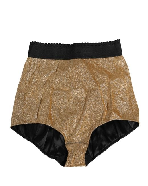 Dolce & Gabbana Natural Gold Silk Blend High Waist Girdle Panty Underwear