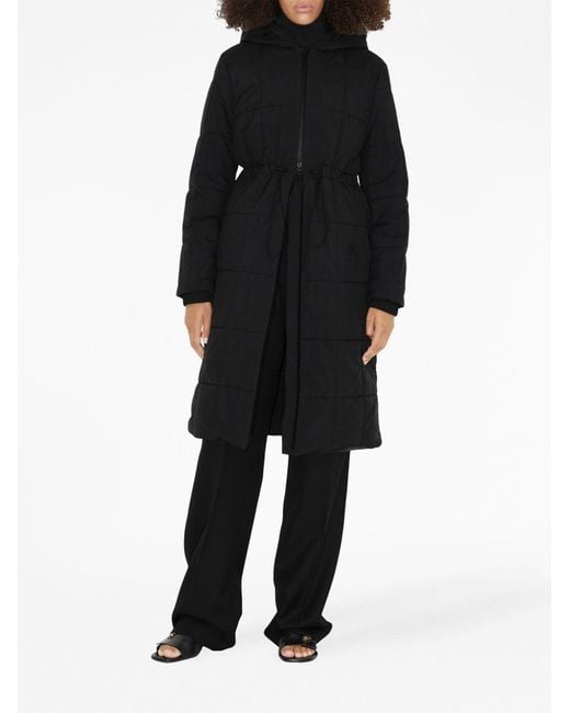 Burberry Black Quilted Hooded Long-Sleeve Coat