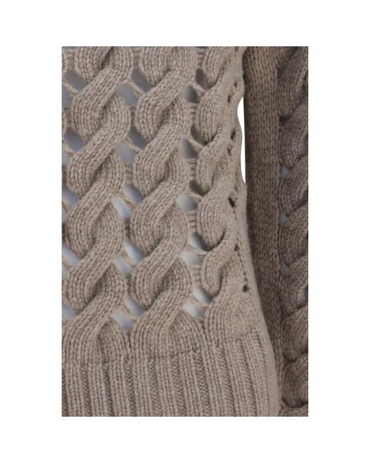 P.A.R.O.S.H. Gray Beige Wool Oves Aries Turtleneck