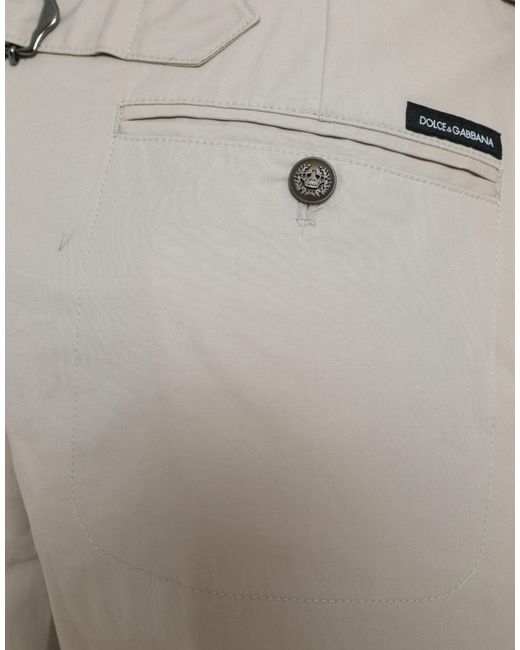 Dolce & Gabbana Gray Cotton High Waist Tapered Pants