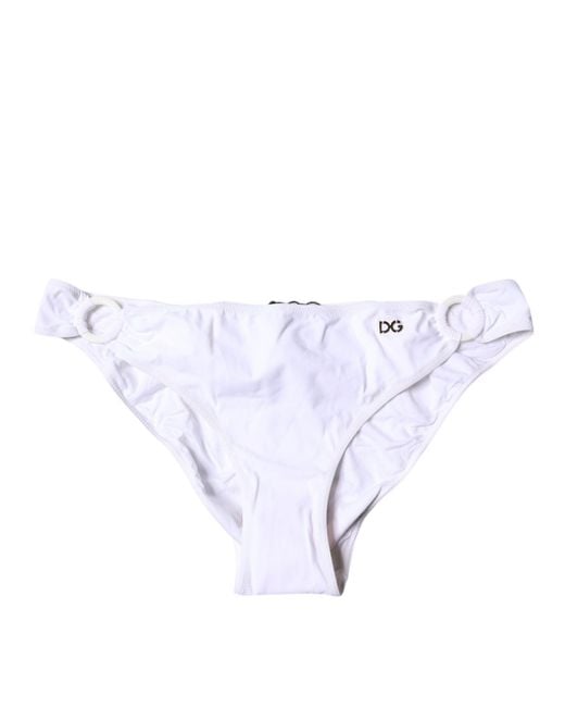 Dolce & Gabbana Blue Nylon Beachwear Bikini Bottom Swimwear