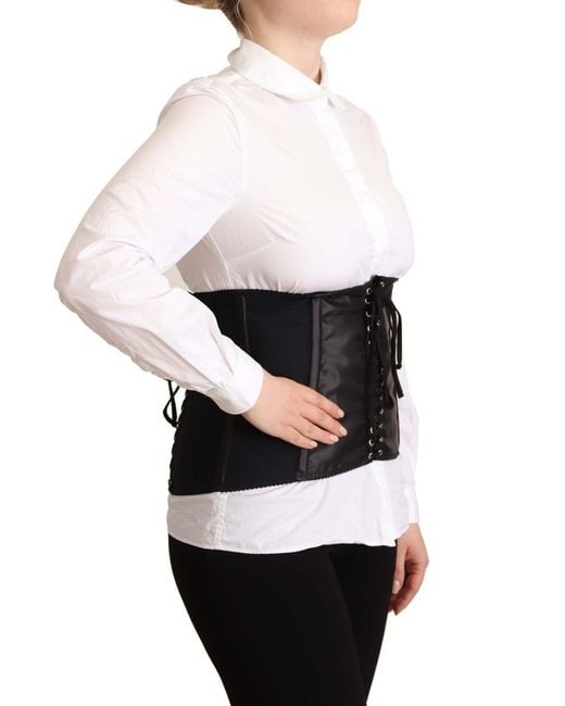 Dolce & Gabbana White Chic Corset Belt Top