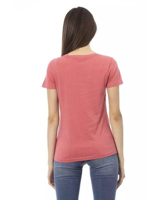 TRUSSARDI ACTION Red Multicolor Cotton T