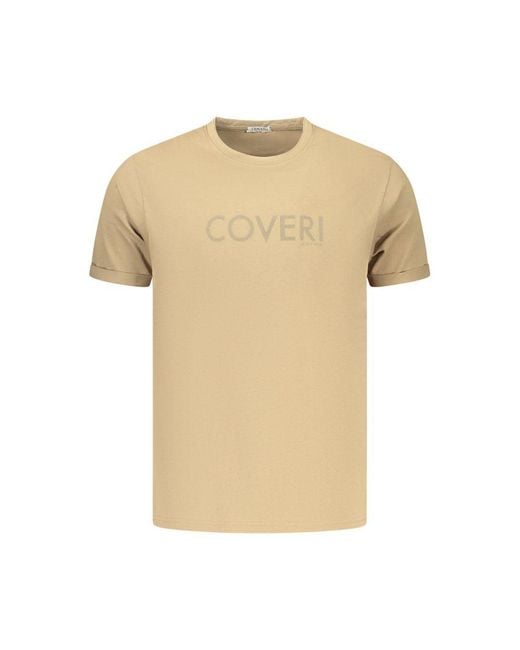 COVERI MOVING Natural Brown Cotton Men's Shirt for men