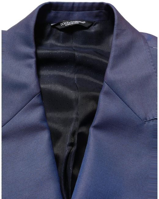 Dolce & Gabbana Blue Wool Double Breasted Men Blazer Jacket for men