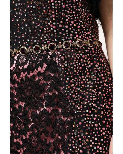 Dolce & Gabbana Black Multicolor Embellished Mermaid Gown Dress for men