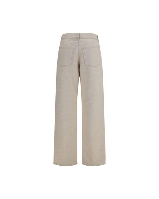 Fendi Gray Beige Cotton Jeans Denim