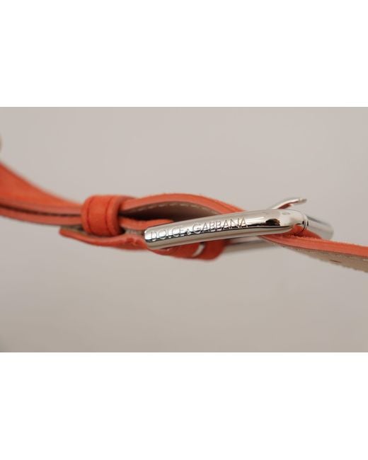 Dolce & Gabbana Red Elegant Suede Leather Belt