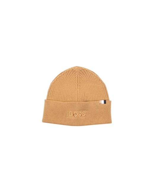 Boss Natural Beige Cotton Cap (baseball Hat) for men