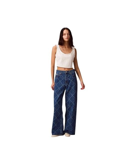 Calvin Klein Blue Cotton Boyfriend Jeans