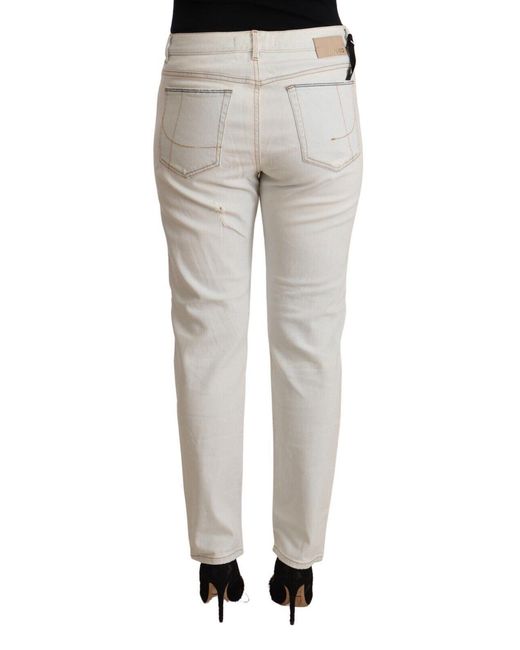 Pinko White Mid Waist Skinny Denim Jeans