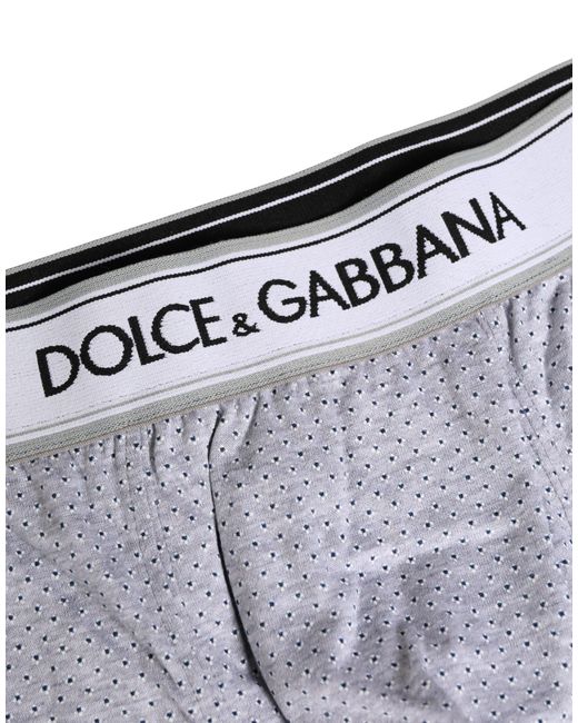 Dolce & Gabbana Gray Logo Cotton Regular Boxer Underwear Clothing for men