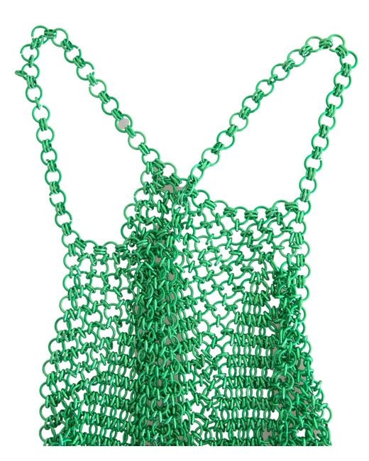 Dolce & Gabbana Green Aluminum Sleeveless Halter Cropped Tank Top