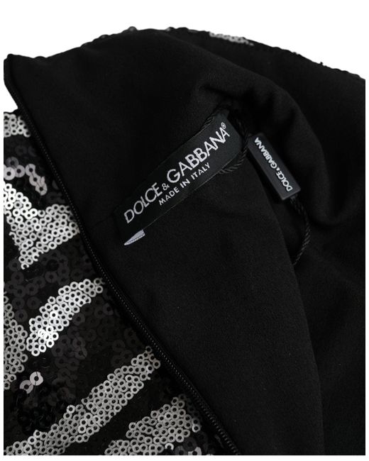 Dolce & Gabbana Black Sequined Polyester Sweater for men