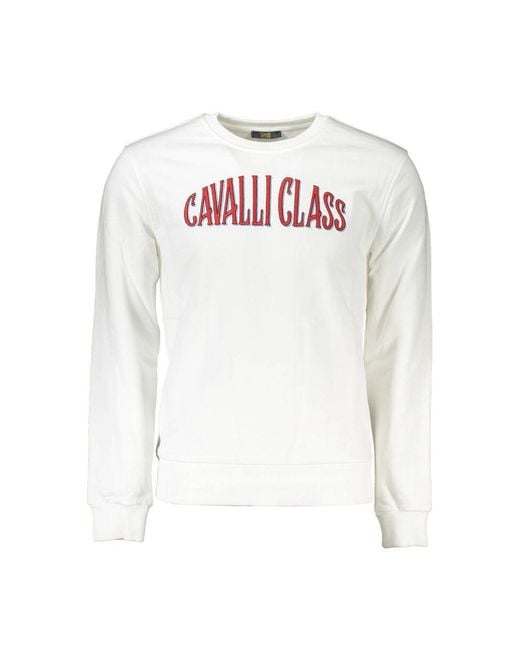 Roberto Cavalli White Cotton Sweater for men