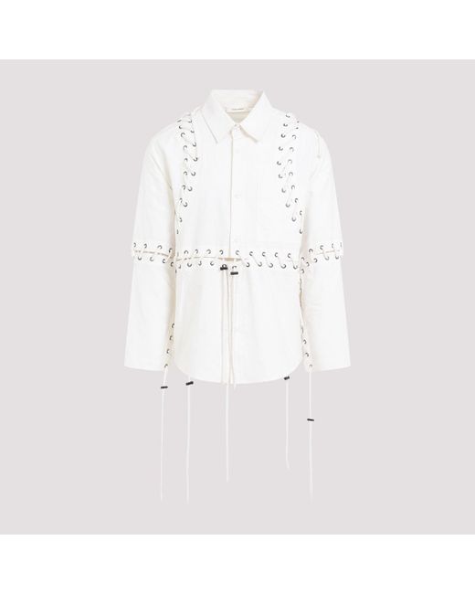 Craig Green White Deconstructed Laced Cotton Shirt for men