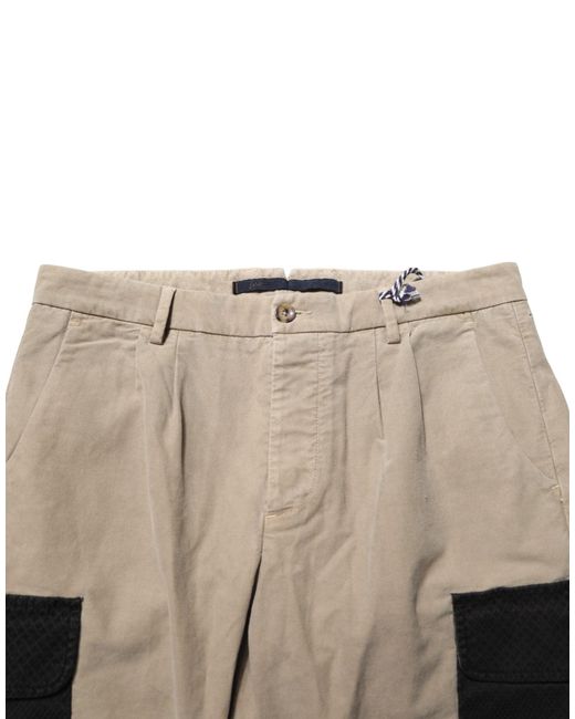 AT.P.CO Natural Beige Mid Waist Skinny Men Cargo Chino Trouser Pants for men