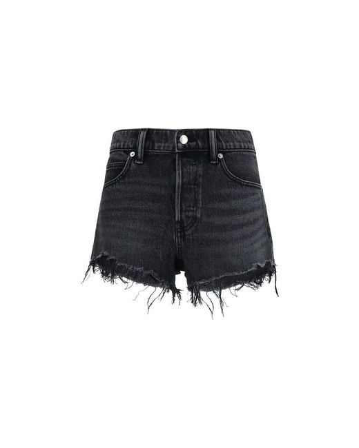 Alexander Wang Blue Black Cotton Bermuda Shorts