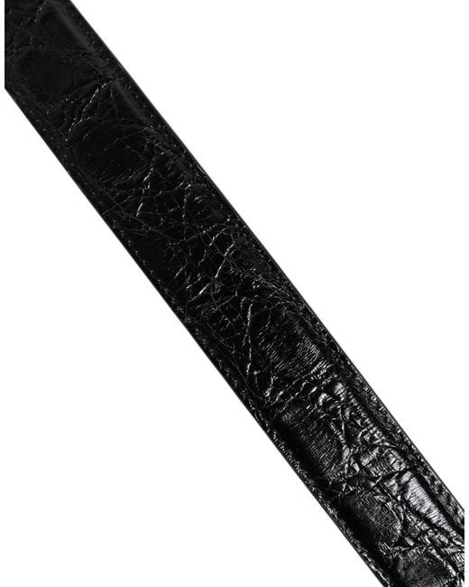 Dolce & Gabbana Black Alligator Leather Bag Shoulder Strap