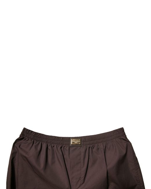 Dolce & Gabbana Black Cotton Blend Mid Waist Shorts for men