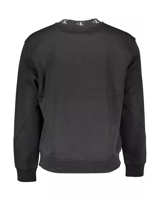 Calvin Klein Gray Black Cotton Sweater for men