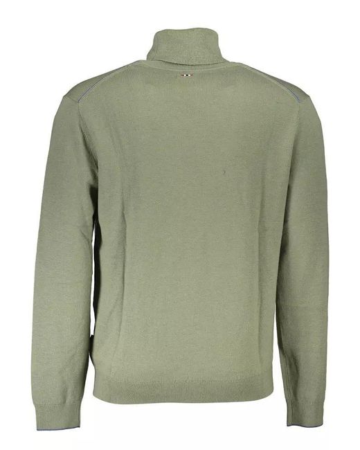 Napapijri Green Turtleneck Woolen Sweater for men
