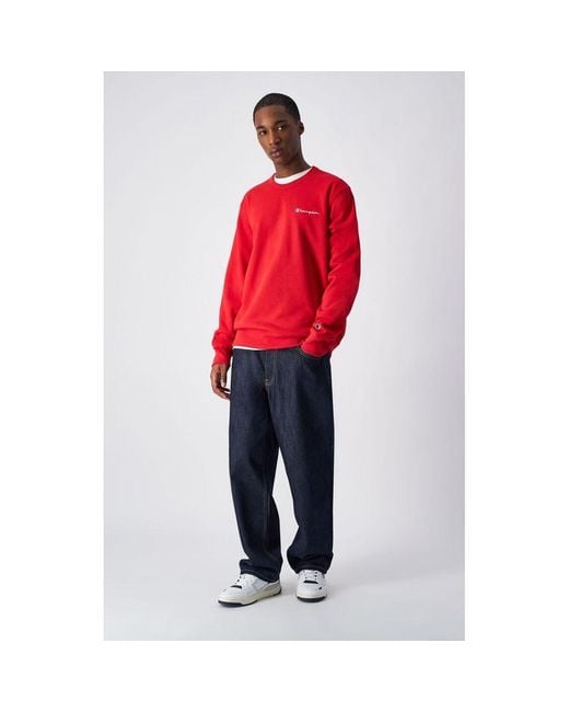 Champion Red Burgundy Cotton Sweatshirt for men