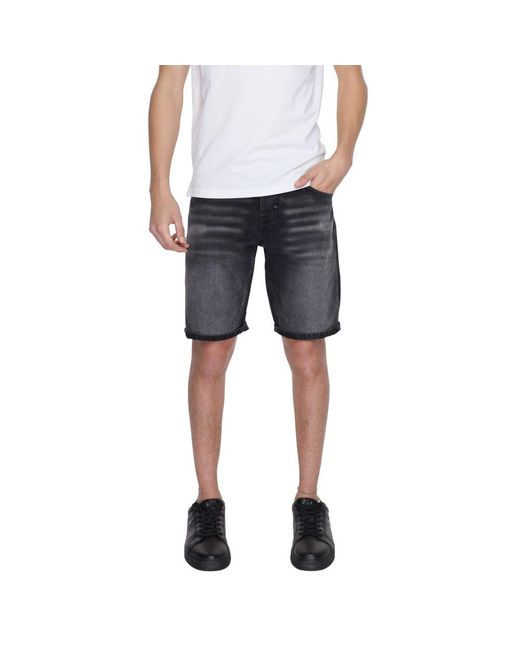 Antony Morato Blue Cotton Short for men
