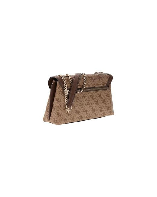 Guess Brown White Polyethylene Handbag