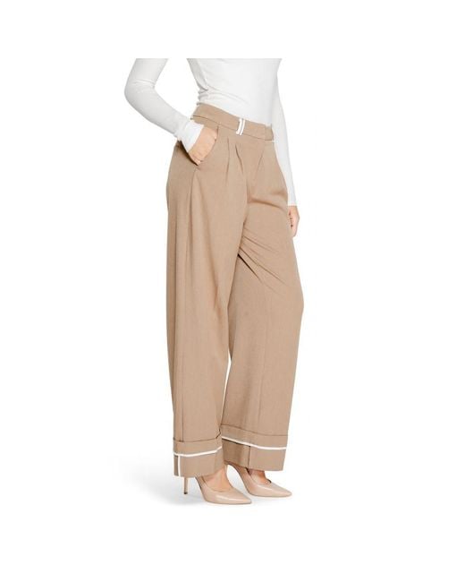 ONLY Natural Brown Recycled Polyester Casual Pants