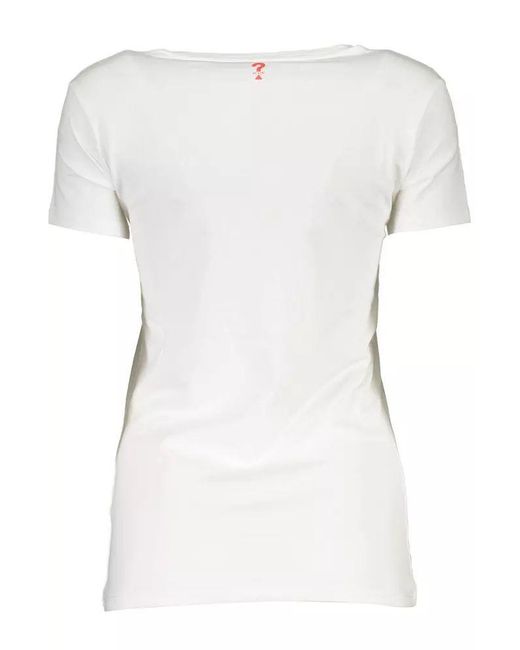 Guess White Cotton Tops & T-shirt