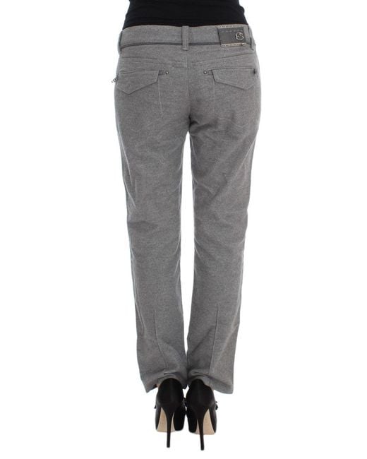Ermanno Scervino Gray Chic Casual Cotton Pants