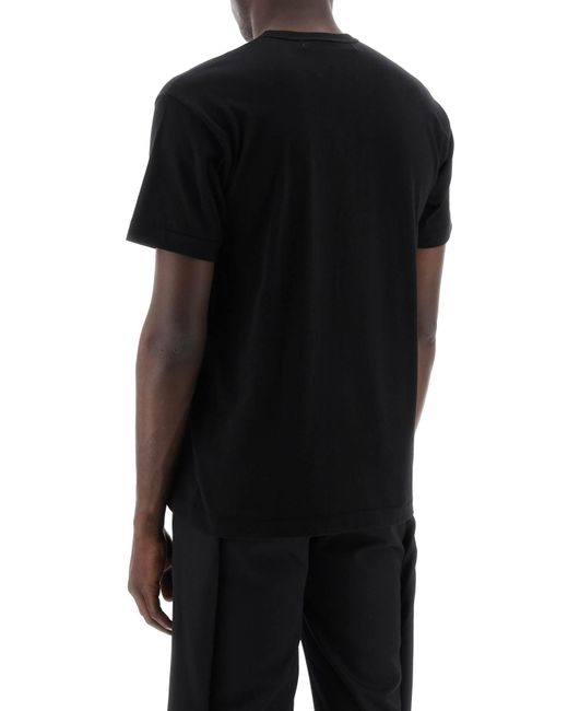 COMME DES GARÇONS PLAY Black "Round-Neck T-Shirt With Heart Pattern for men
