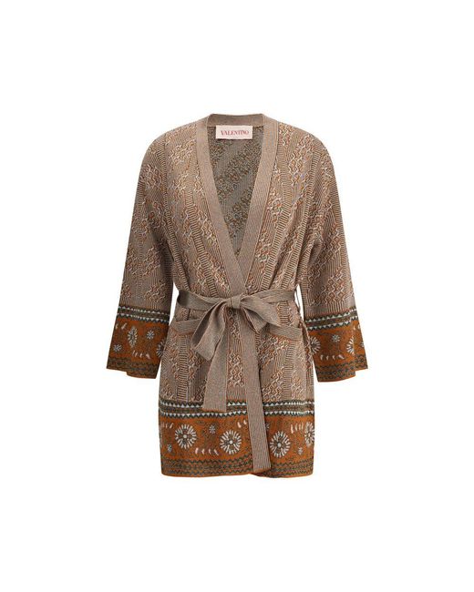 Valentino Brown Lurex Cardigan