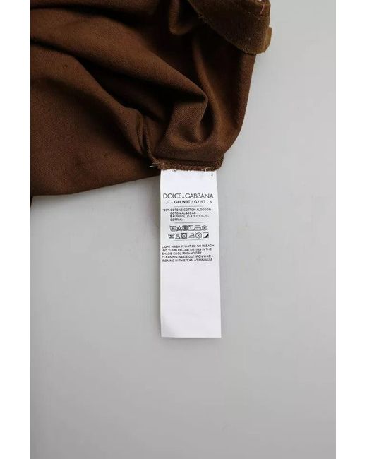Dolce & Gabbana Brown Color Splash Cotton Crew Neck T-Shirt for men