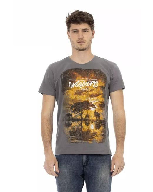 TRUSSARDI ACTION Gray Cotton Men T for men