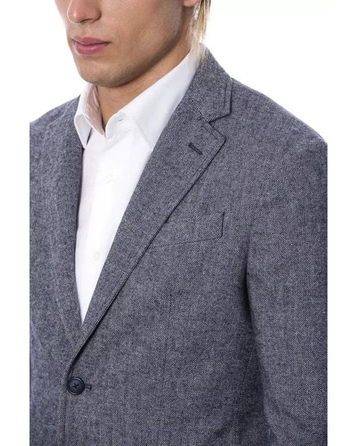 Verri Blue Polyester Blazer for men