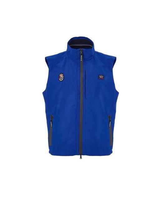 Paul & Shark Blue Polyester Sleveless Jacket for men