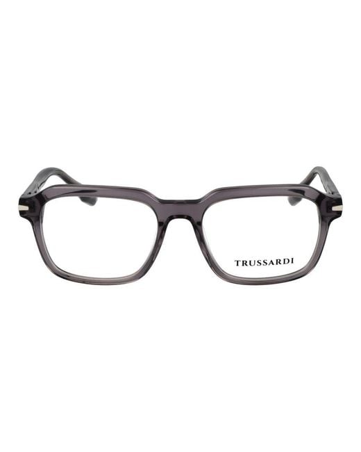 Trussardi Black Gray Acetate Glasses (frames) for men